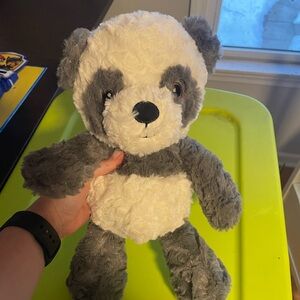 Adorable Gray and White Panda Rattling Plush Toy